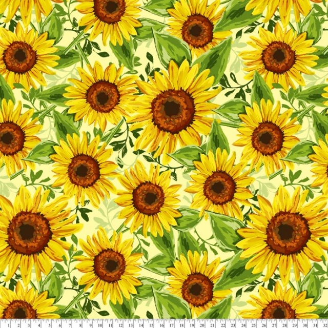 Sunflowers Bouquet Fleece Fabric